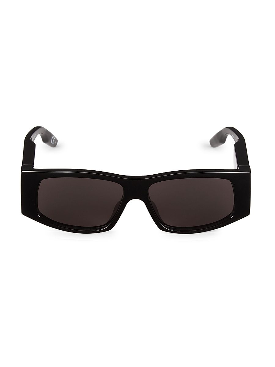 Women's 56MM Rectangular LED Sunglasses - Black
