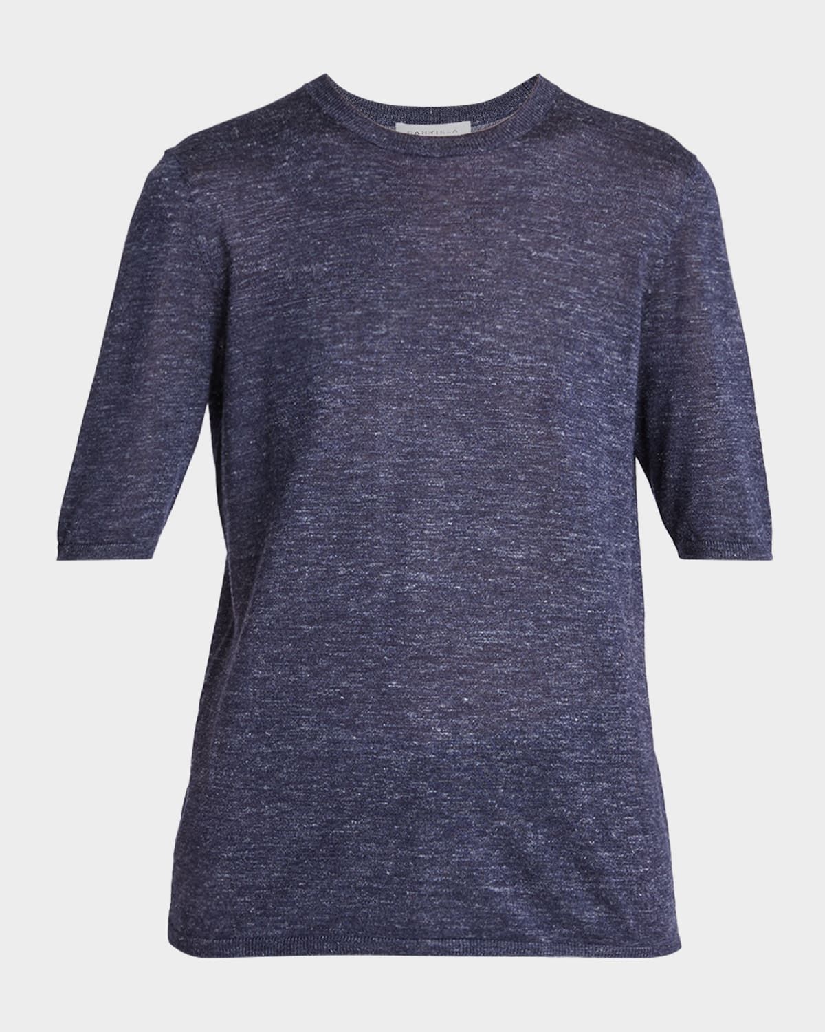 Chryse Short-Sleeve Melange Cashmere Sweater