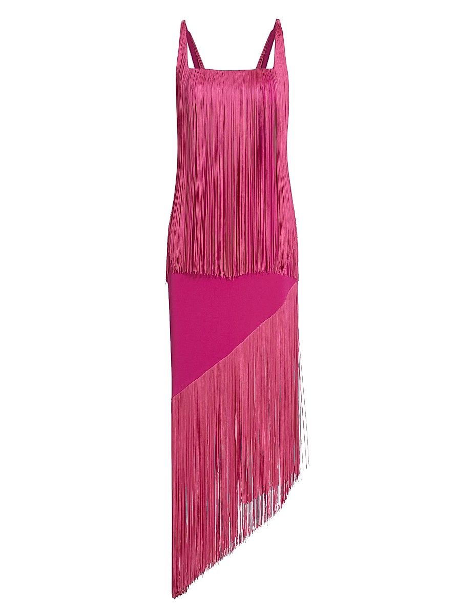 Women's Alma Cascading Fringe Dress - Hot Pink - Size 2