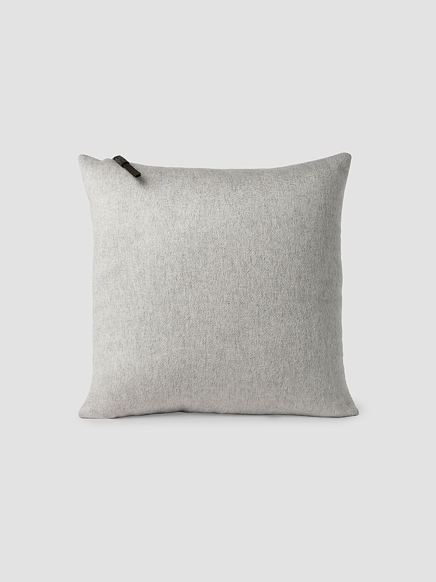 Double Cashmere Beaver Cloth Large Cushion - Lead