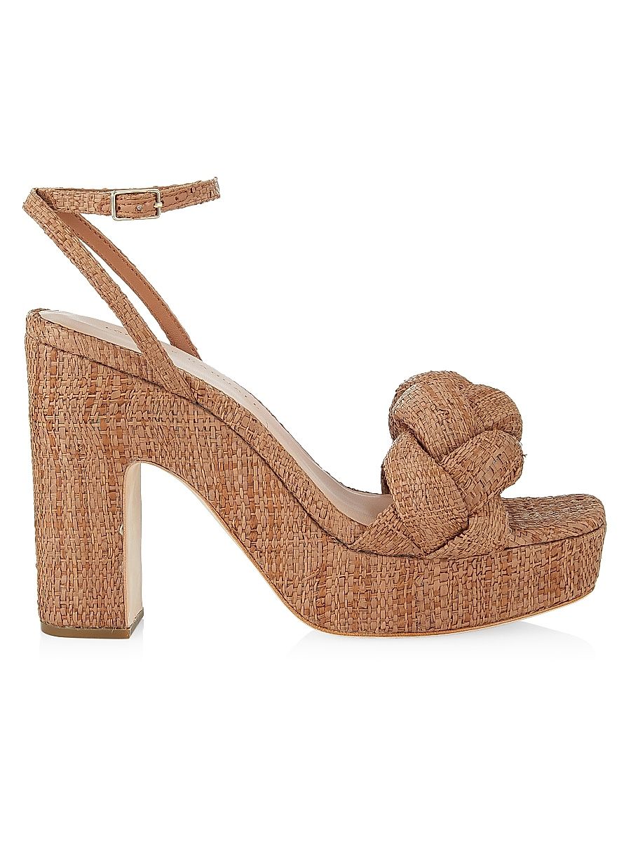 Women's Fae Braided Raffia Platform Sandals - Brown - Size 10