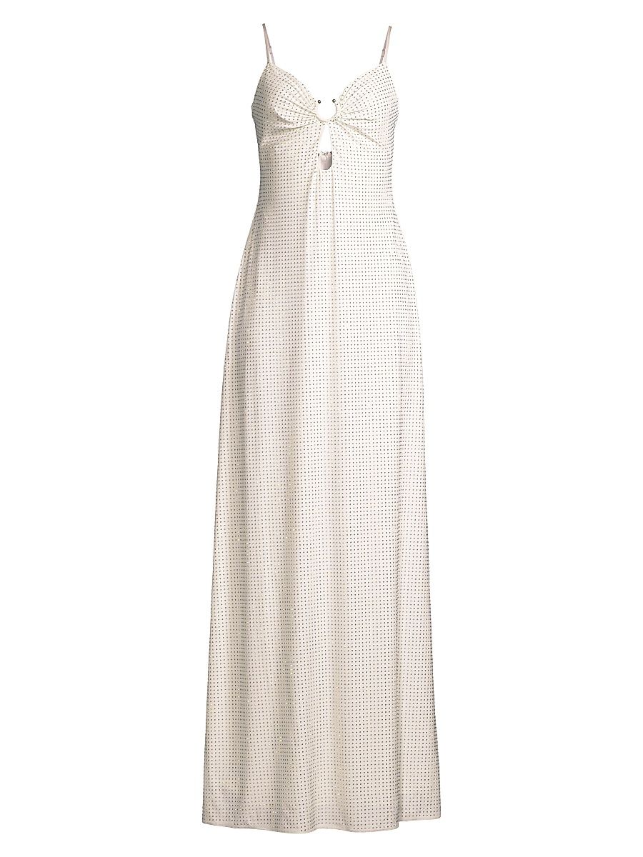 Women's Keyhole Cutout Crystal-Studded Gown - Ivory - Size 6