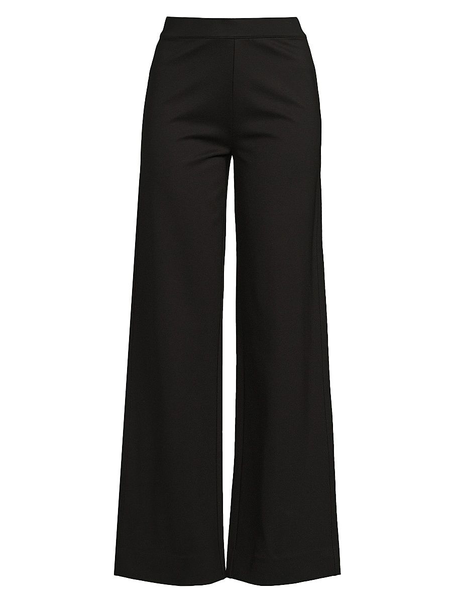 Women's Irina Ponte Wide-Leg Pants - Black - Size Large