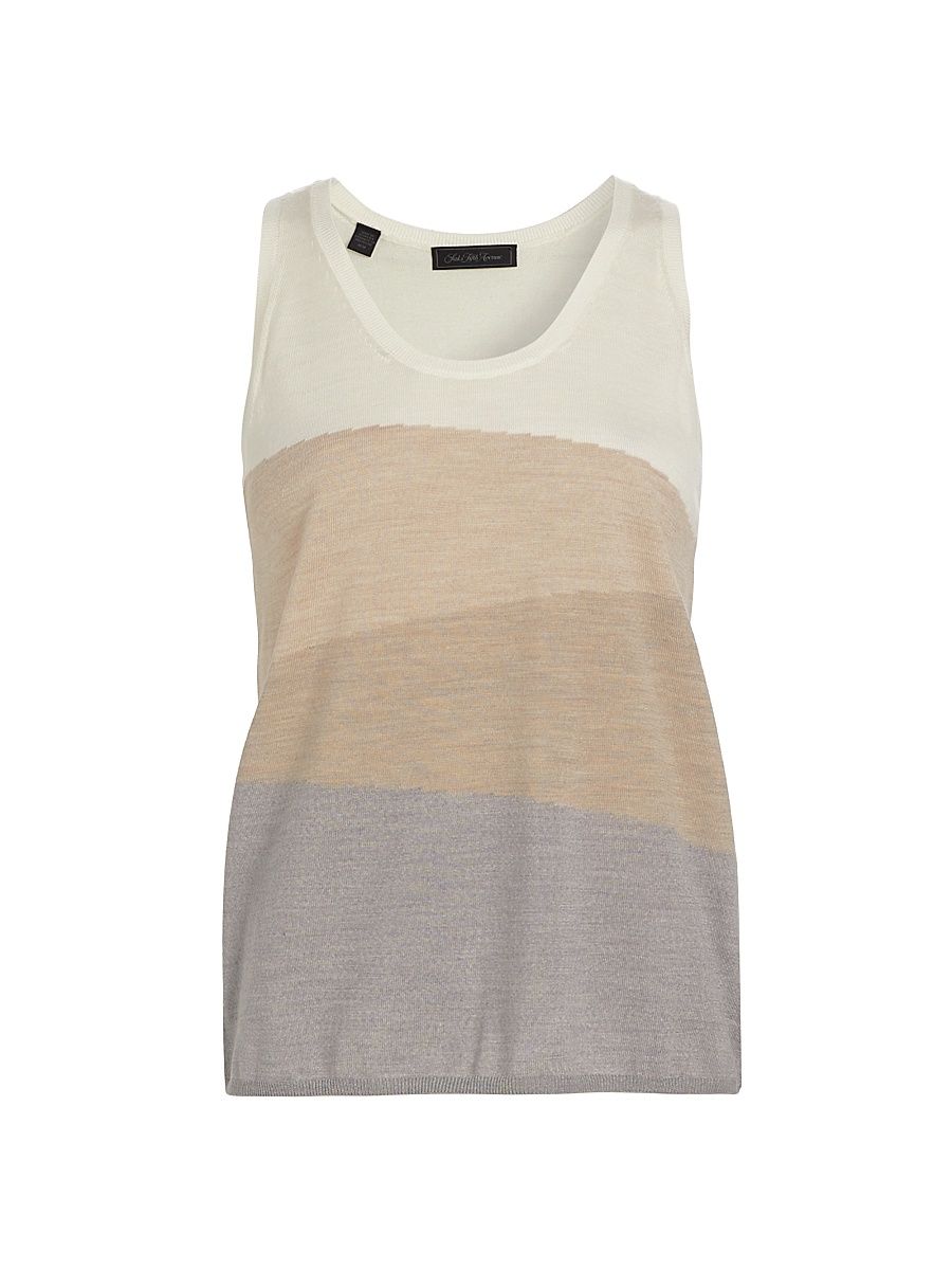 Women's Colorblocked Wool Tank - Sand - Size Medium
