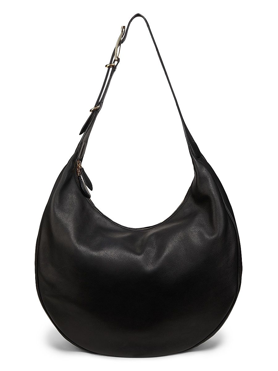 Women's Moon Suede Hobo Bag - Black