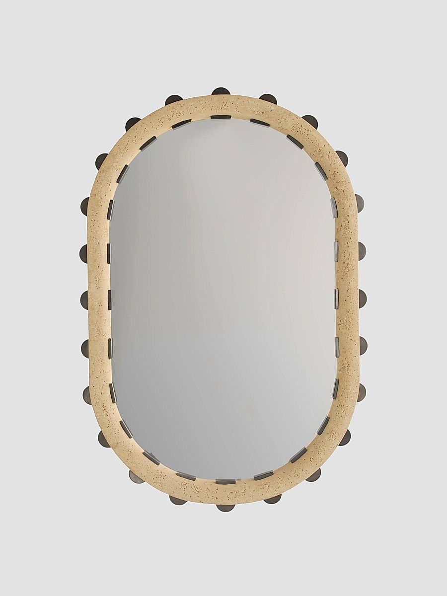 Nicolai Resin & Iron Oval Mirror - Tan