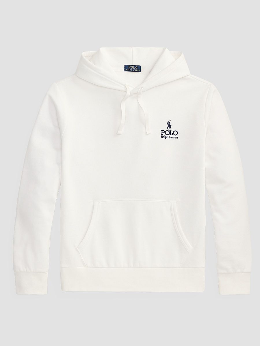 Men's Logo-Embroidered Drawstring Hoodie - White - Size Large