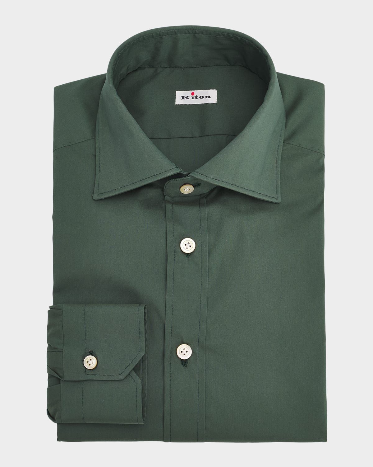 Men & apos;s Solid Cotton Dress Shirt