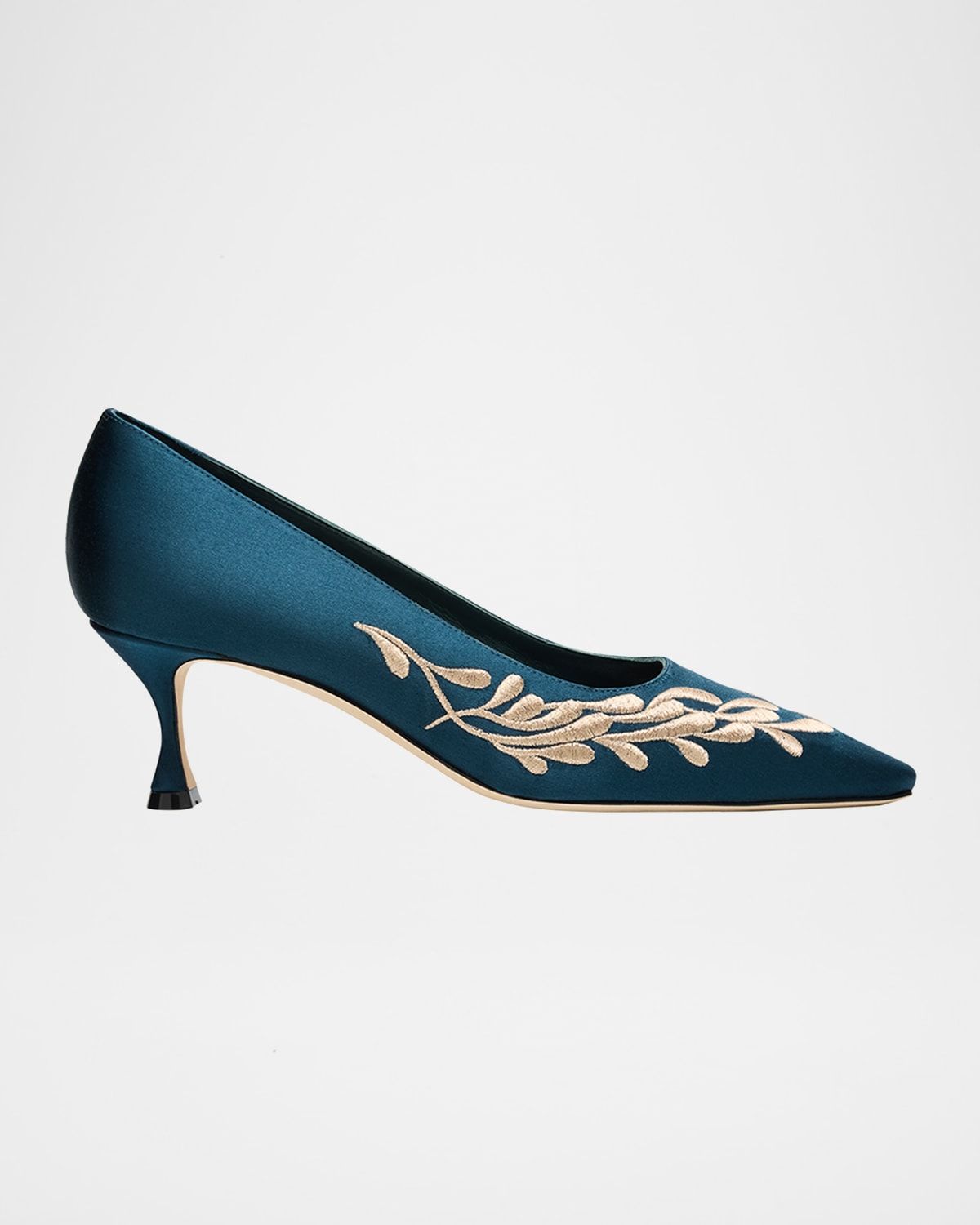 Feza Embroidered Satin Pumps