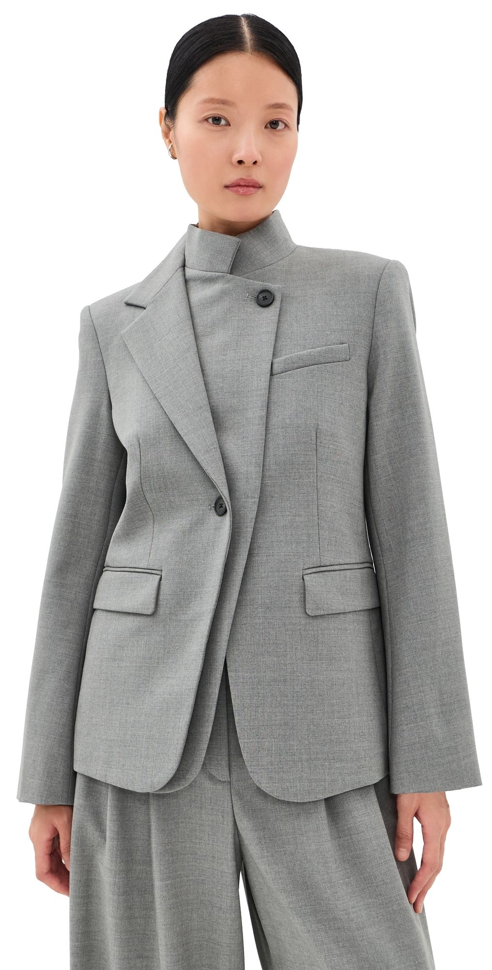 TWP The Double Take Blazer Medium Heather Grey M