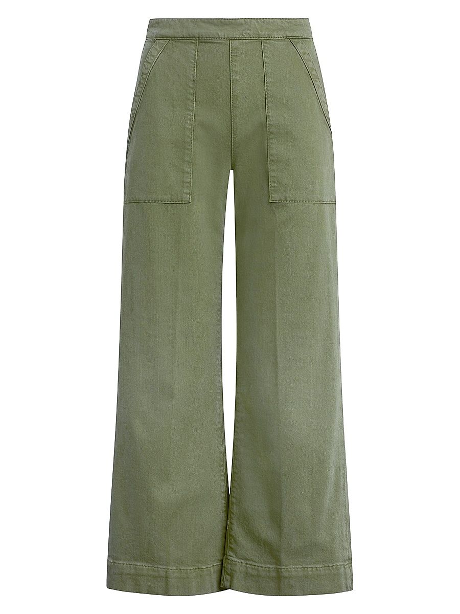 Women's The Side Zip Wide-Leg Ankle Pants - Pesto - Size 32