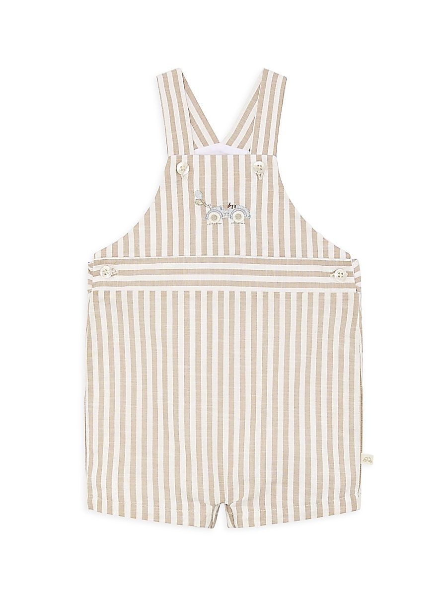 Baby Boy's Race Car Alfie Stripe Overalls - Ivory - Size 24 Months