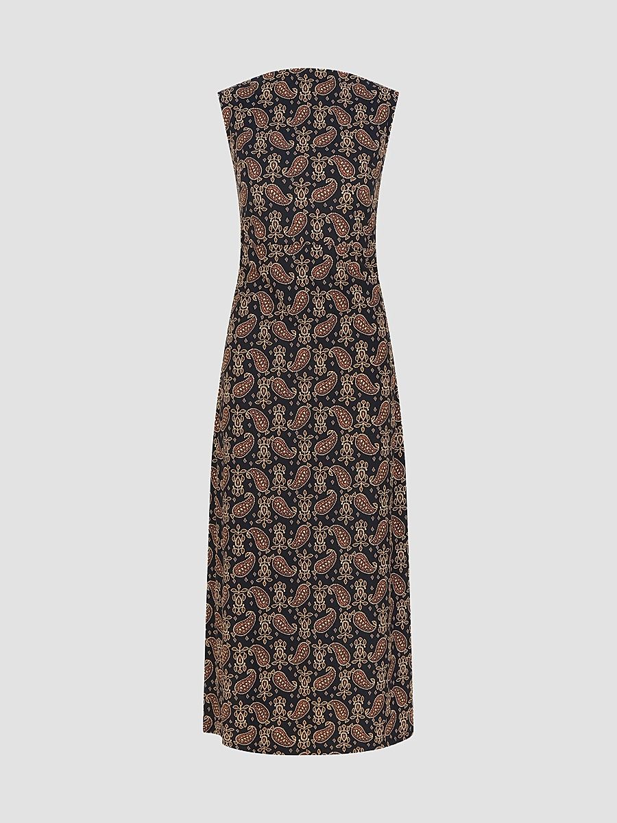 Hill House Home Women's The Sloane Dress - Duke Paisley Black - Size Large