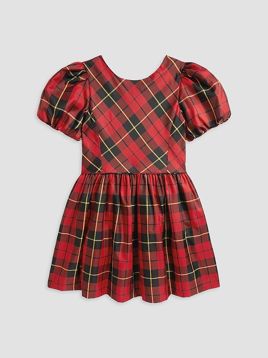 Polo Ralph Lauren Girl's Little Girl's & Girl's Plaid Taffeta Dress - Red Black Multi - Size 5