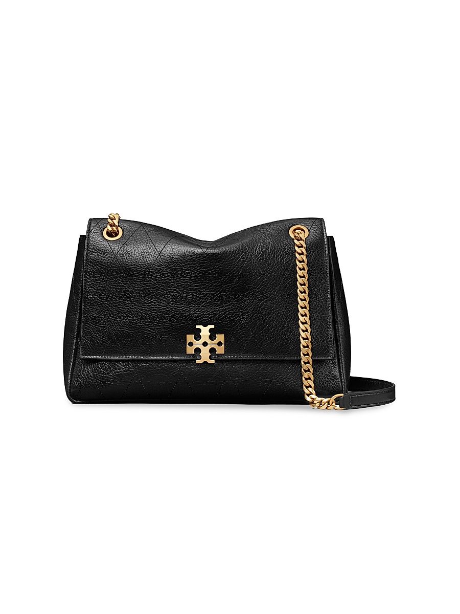 Women's Charlie Quilted Leather Crossbody Bag - Black
