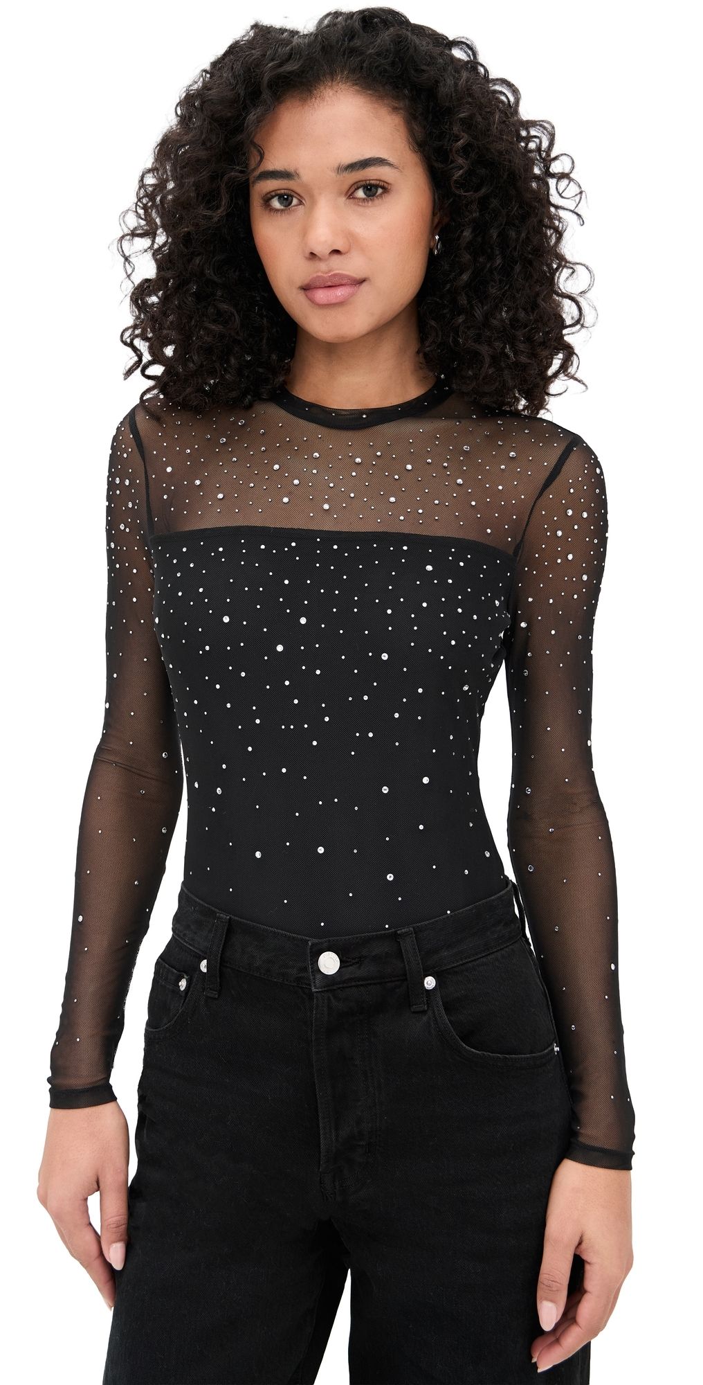 Generation Love Brody Crystal Bodysuit Black/Clear M