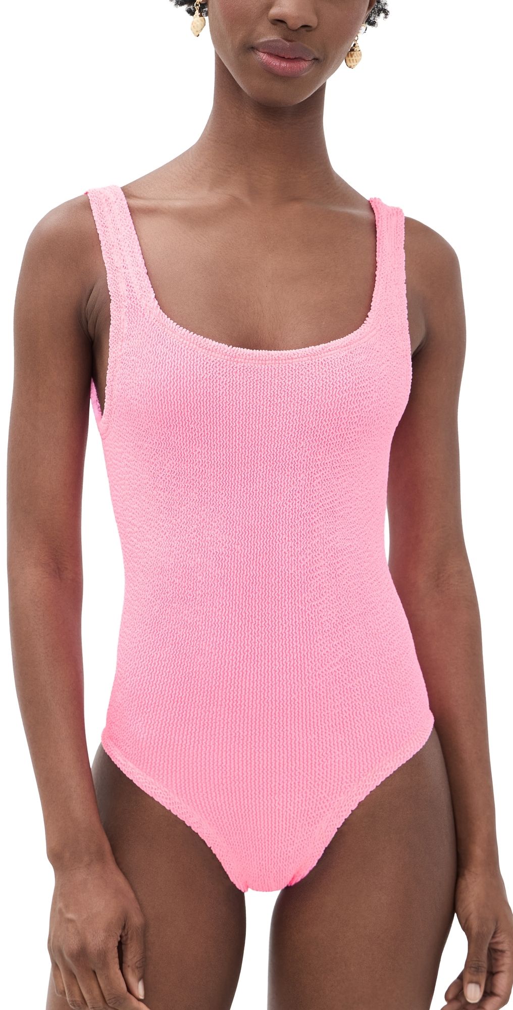 Hunza G Square Neck One Piece Bubblegum One Size