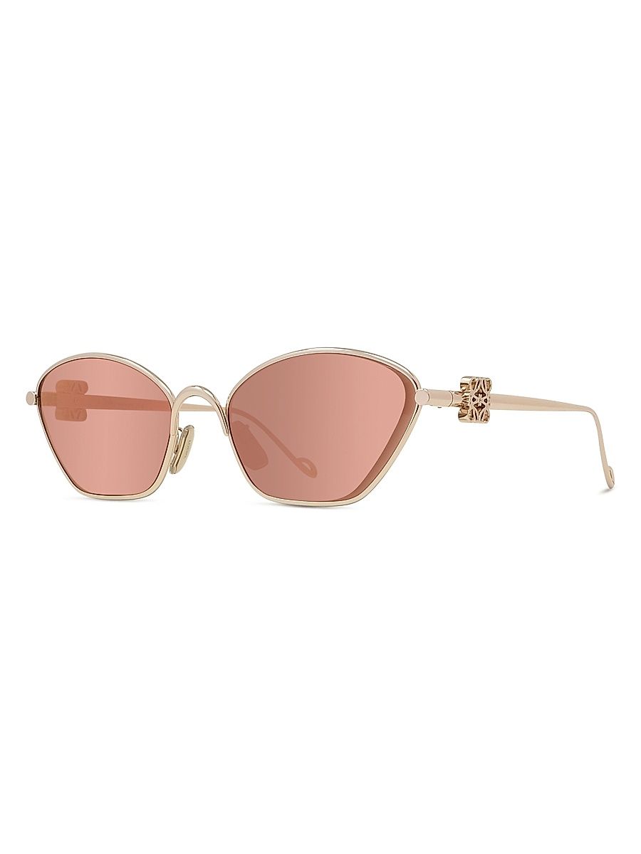 Women's Mirrored Anagram 57MM Cat-Eye Sunglasses - Gold Rose Gold
