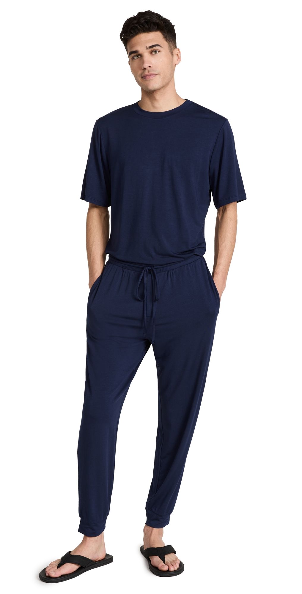 Eberjey Henry Modal Short Sleeve & Pant PJ Set True Navy S