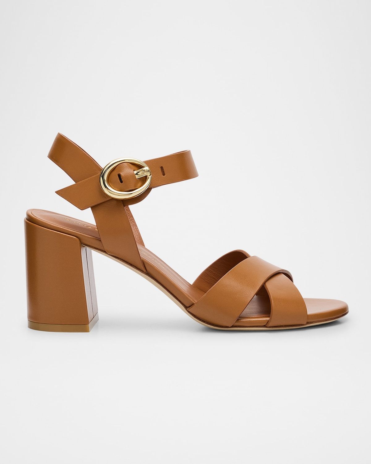 Benni Leather Crisscross Ankle-Strap Sandals