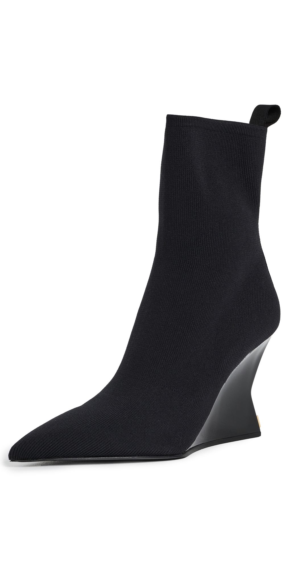 Balmain Wedge Knit Ankle Boots Noir 39