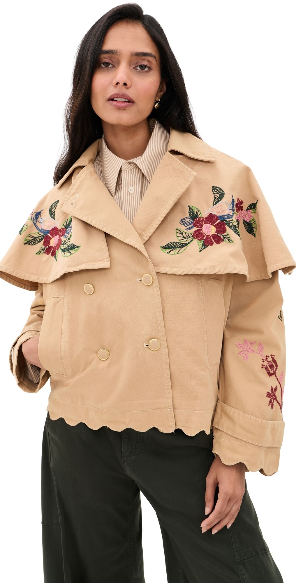 FARM Rio Twill Mini Trench Coat Beige XS