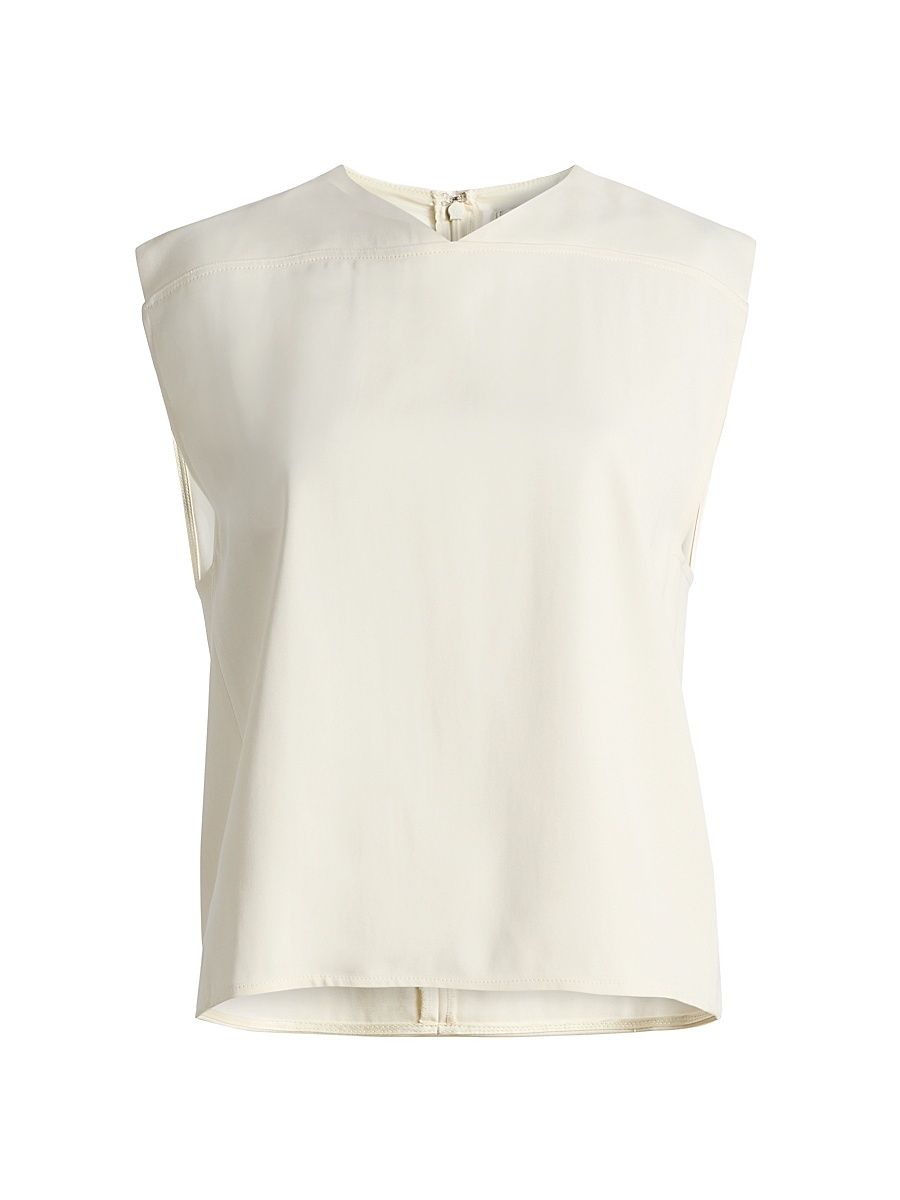 Women's Daika Boxy V-Neck Top - Ivory - Size 0