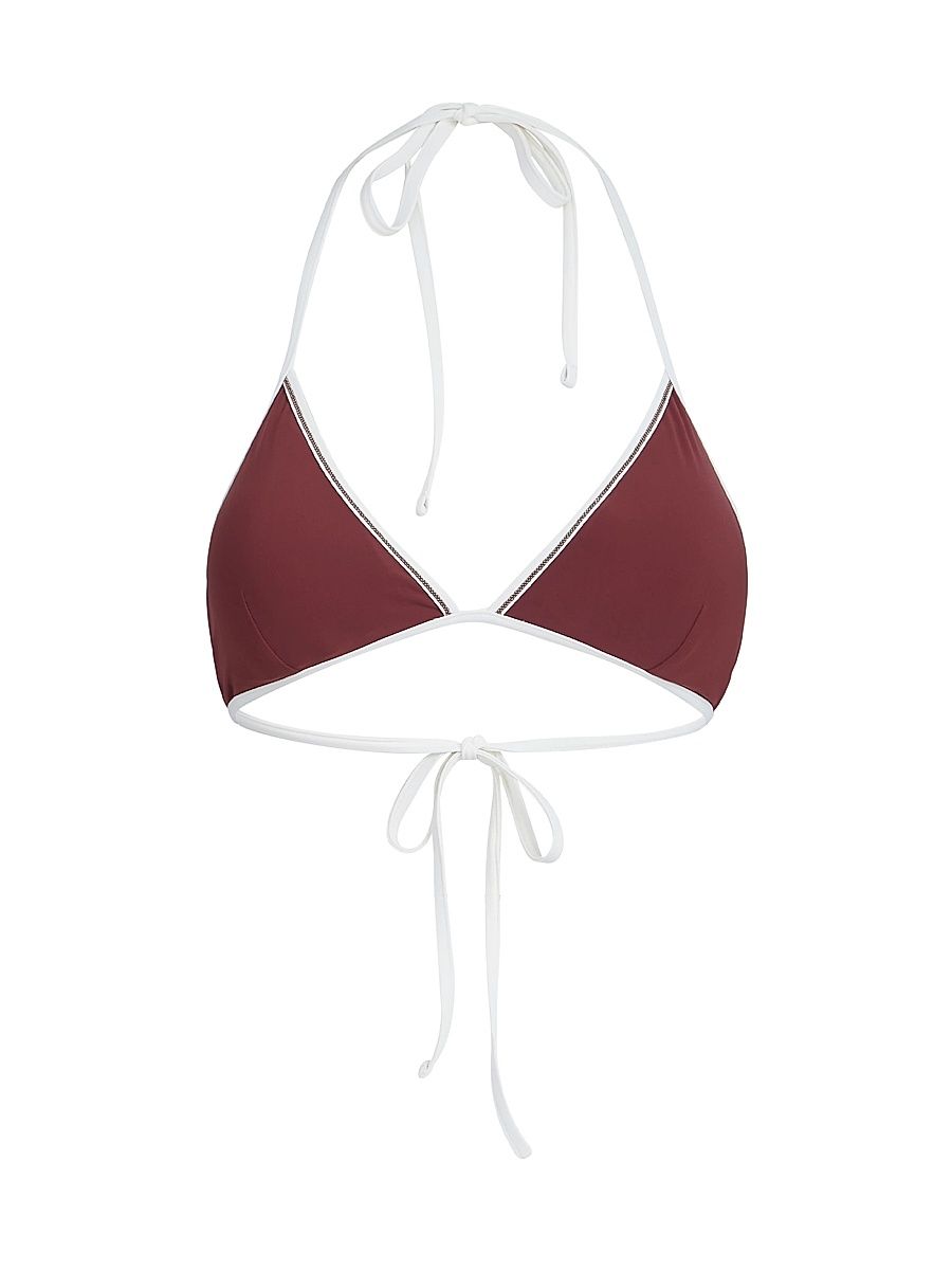 Women's Techno Jersey Bikini Top - Bordeaux - Size 12