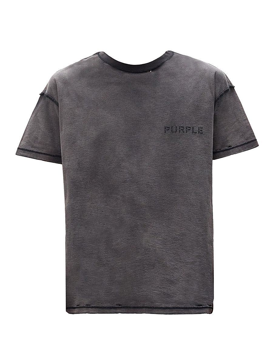 Men's Inside-Out Textured Cotton T-Shirt - Black - Size XXL