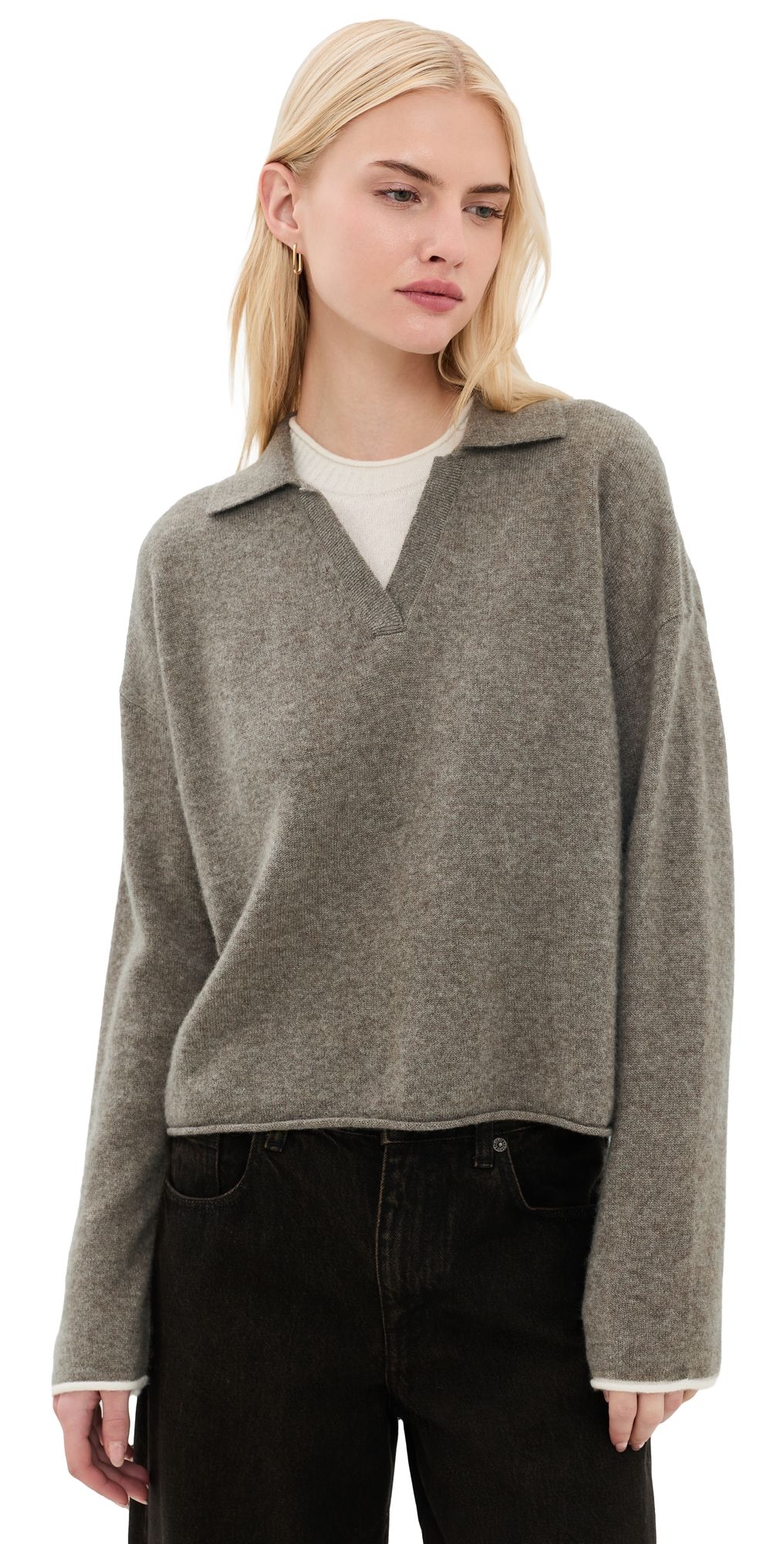 La Ligne Dominick Polo Sweater Chocolate / Ivory XS