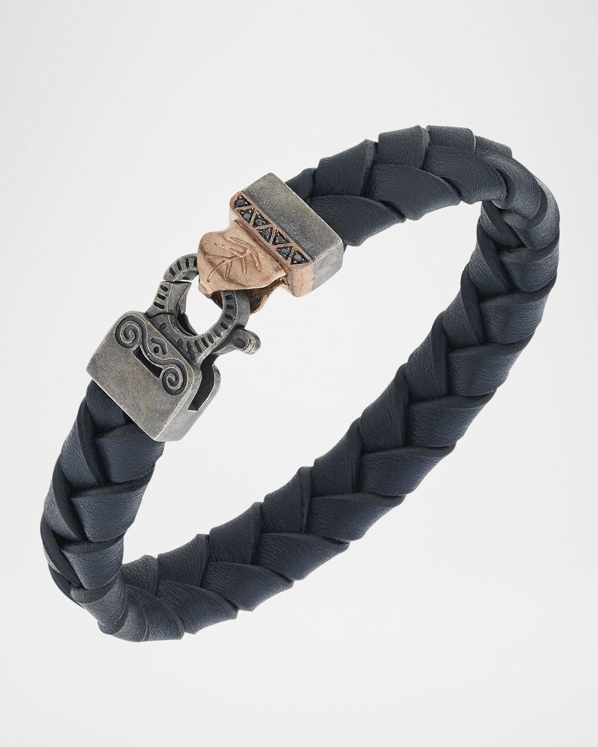 Men & apos;s Flaming Tongue Wide Leather Bracelet