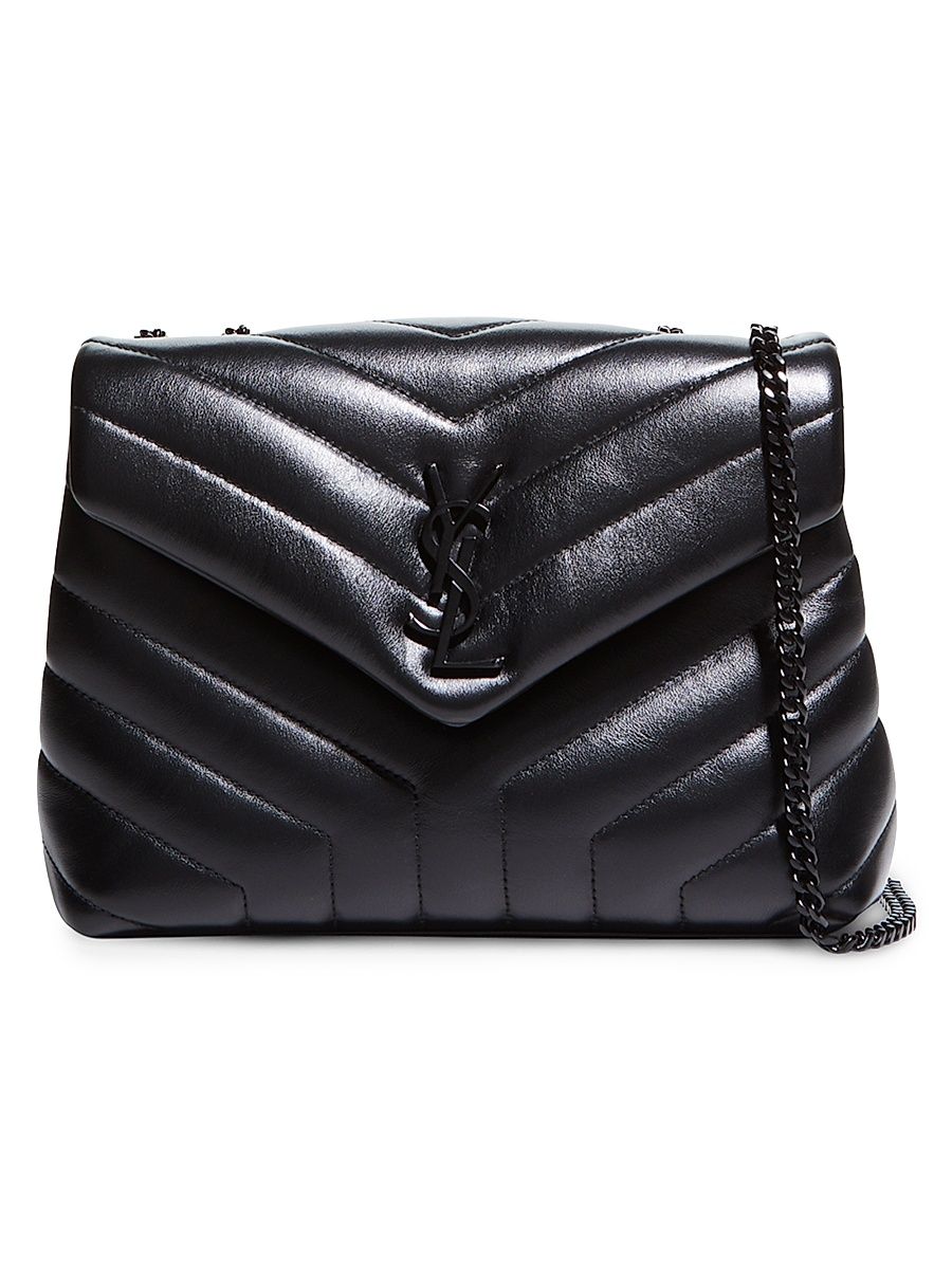 Women's Loulou Small Matelassé Leather Shoulder Bag - Noir