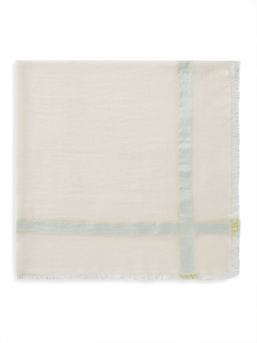 Women's Large Square Cashmere & Silk Scarf - Almond Blossom