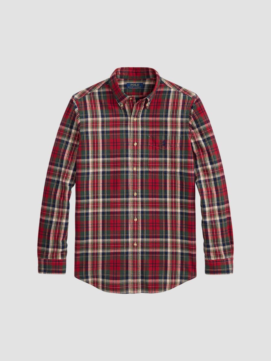 Polo Ralph Lauren Men's Classic-Fit Plaid Brushed Oxford Shirt - Red Green Multi - Size XXL