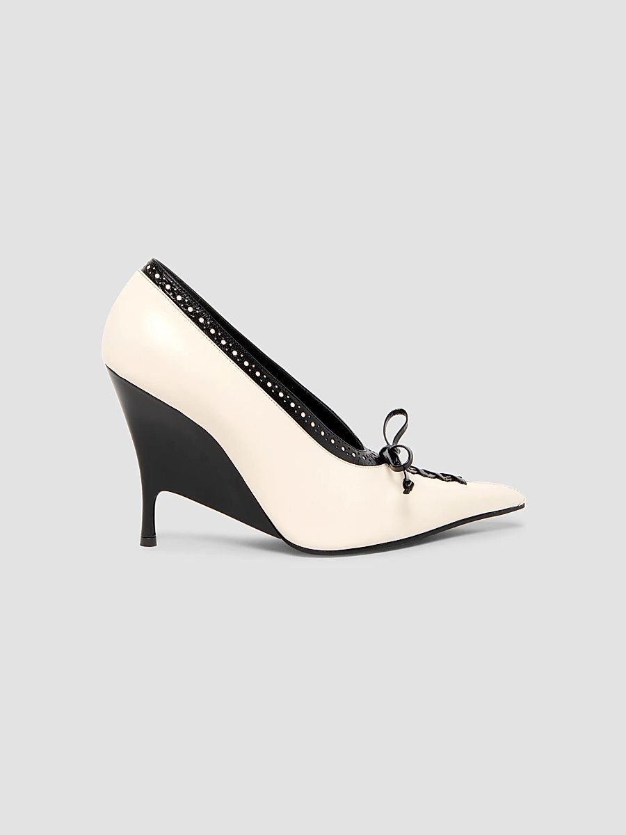 Women's Koko 110MM Leather Wedge Pumps - Deep Ivory - Size 9