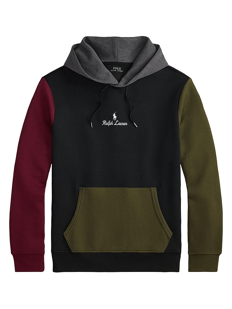 Men's Logo Colorblocked Hoodie - Polo Black Multi - Size XXL