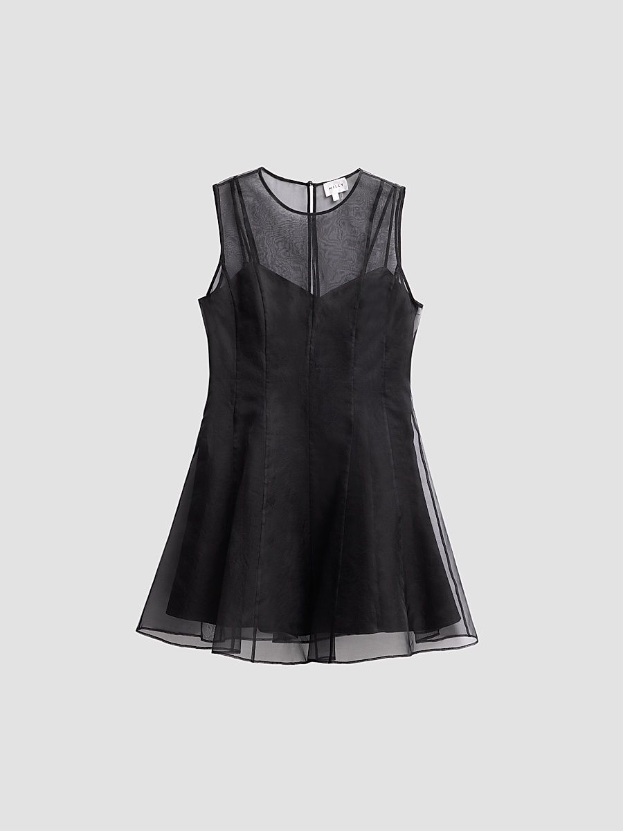 Women's Ophelia Organza Mini Dress - Black - Size 12