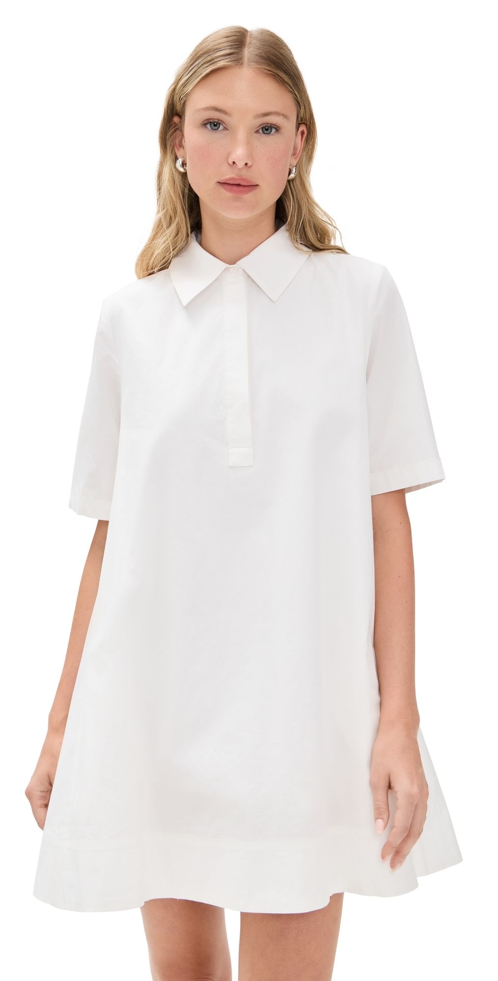 English Factory A-line Short Sleeve Shirt Dress White M