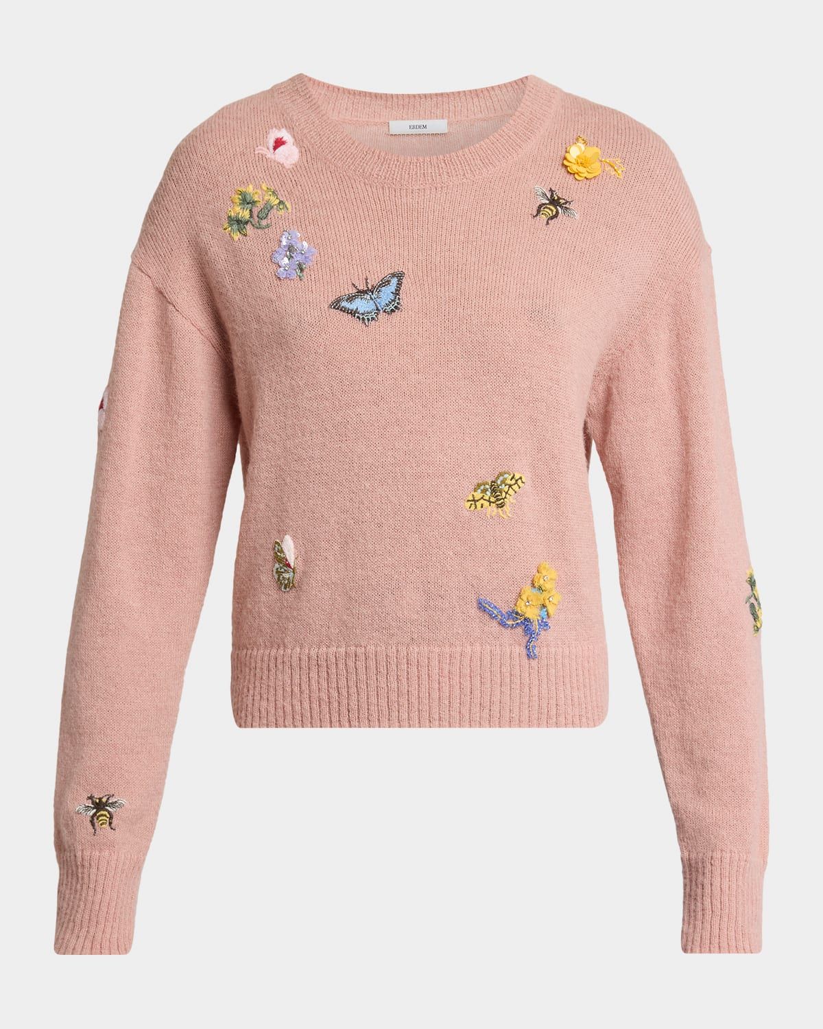 Embroidered Alpaca-Blend Crewneck Sweater