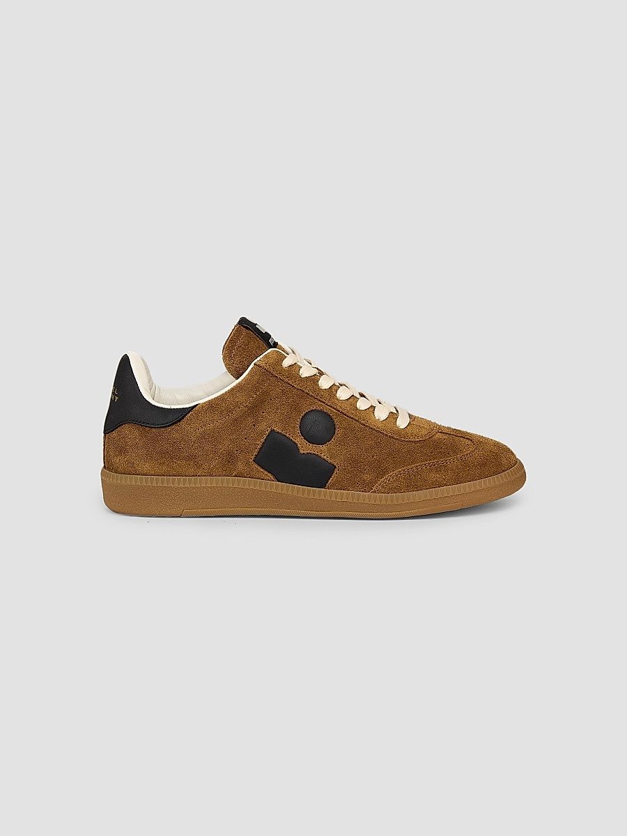 Isabel Marant Women's Bryce Suede Low-Top Sneakers - Cognac Black - Size 9