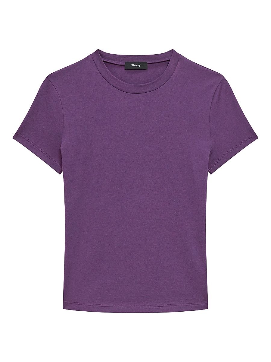 Women's Crewneck Cotton T-Shirt - Black Iris - Size XS