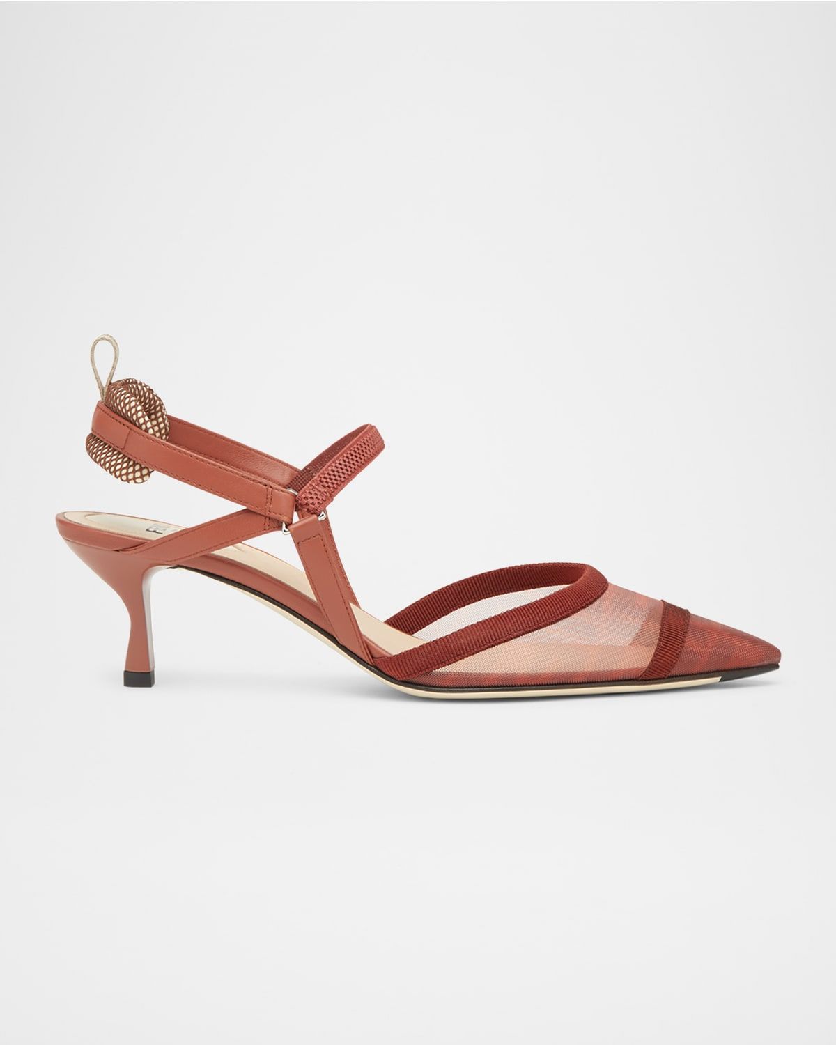 Colibri FF Mesh Slingback Kitten-Heel Pumps