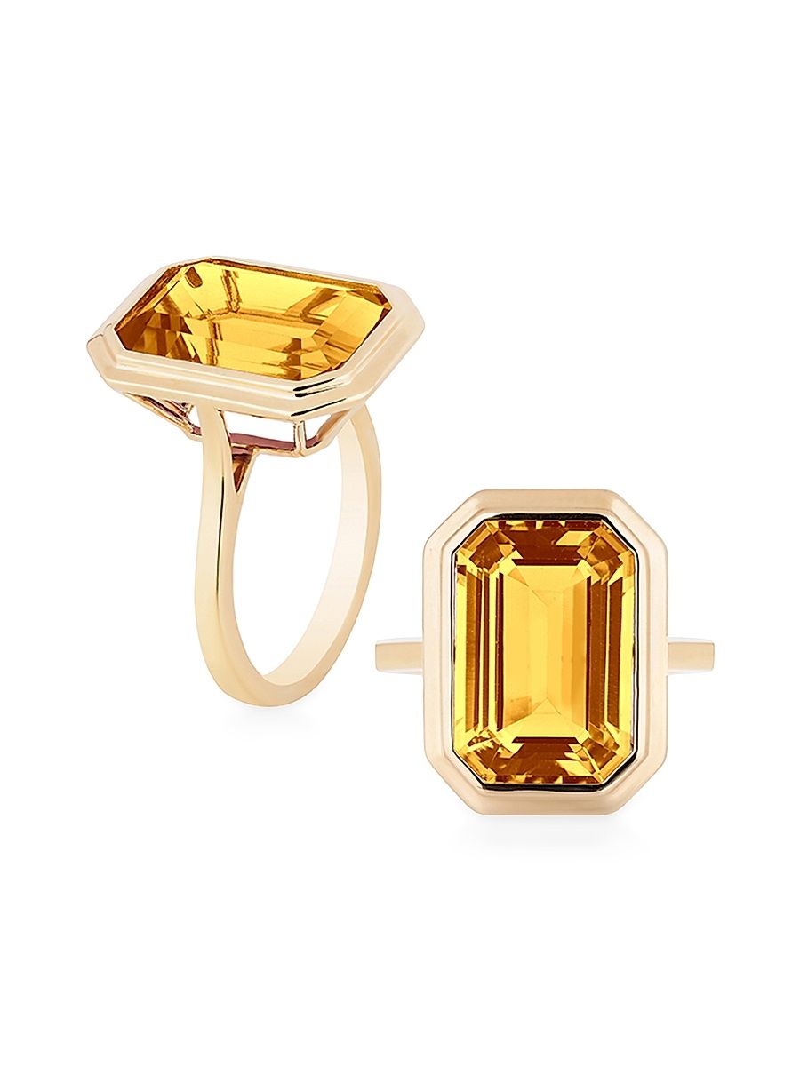 Women's Manhattan 18K Yellow Gold & Citrine Ring - Yellow - Size 7
