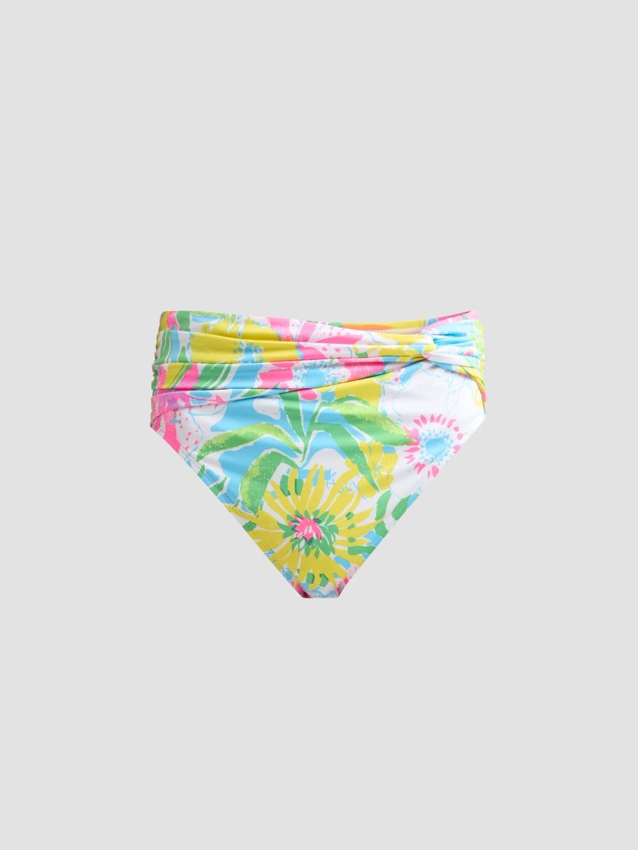Lilly Pulitzer Women's Yarrow High-Waisted Bikini Bottom - Multi Lovely Lilly - Size 2