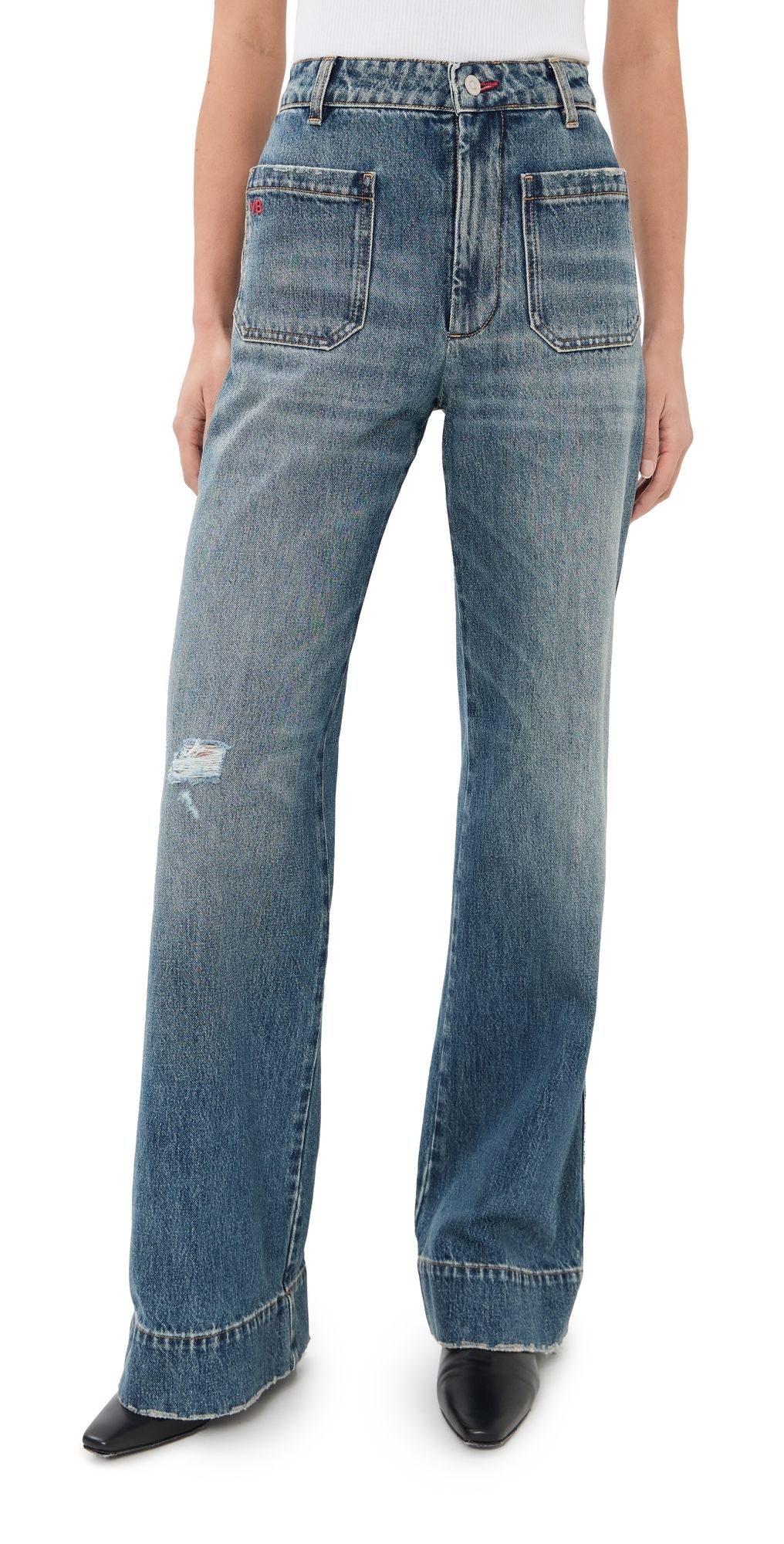 Victoria Beckham Alina Jeans Worn Blue Wash 30
