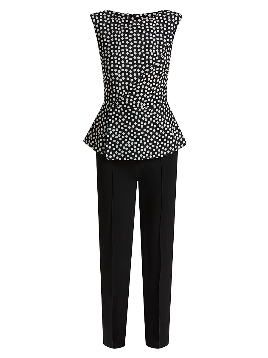 Women's Suzue Polka Dot Straight-Leg Jumpsuit - Bette Small Black - Size 8