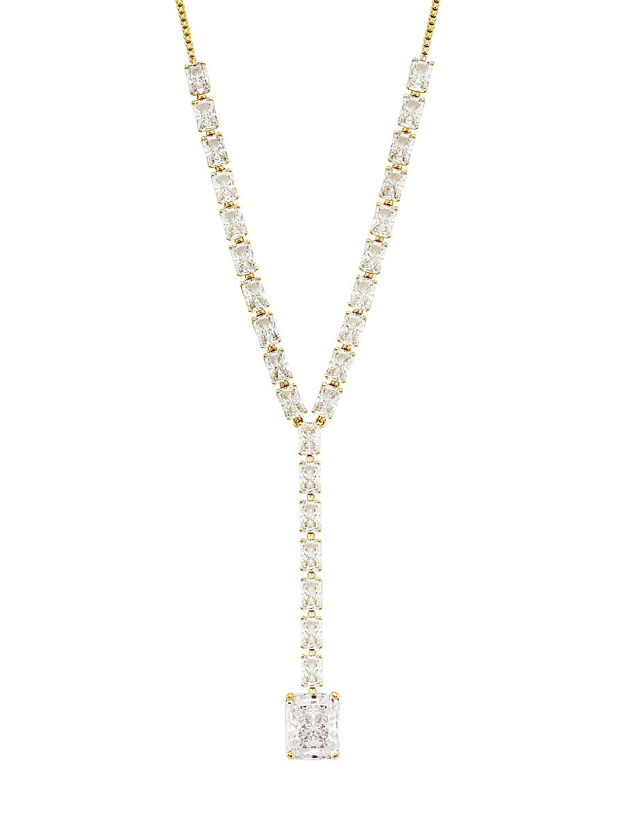 Women's Naomi 18K-Gold-Plated & Cubic Zirconia Y-Necklace - Gold
