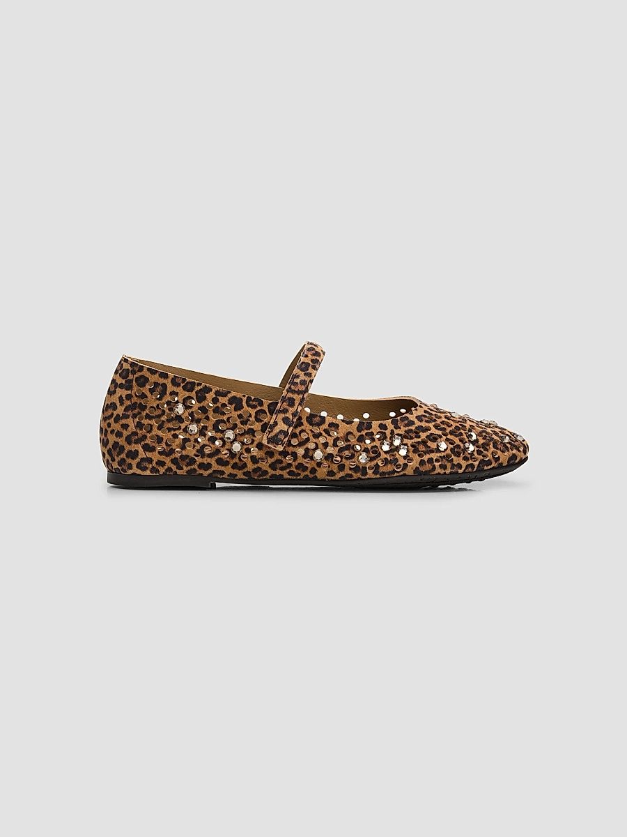 Women's Anica Leopard Print Suede Mary Janes - Camel Mini Leopard - Size 11