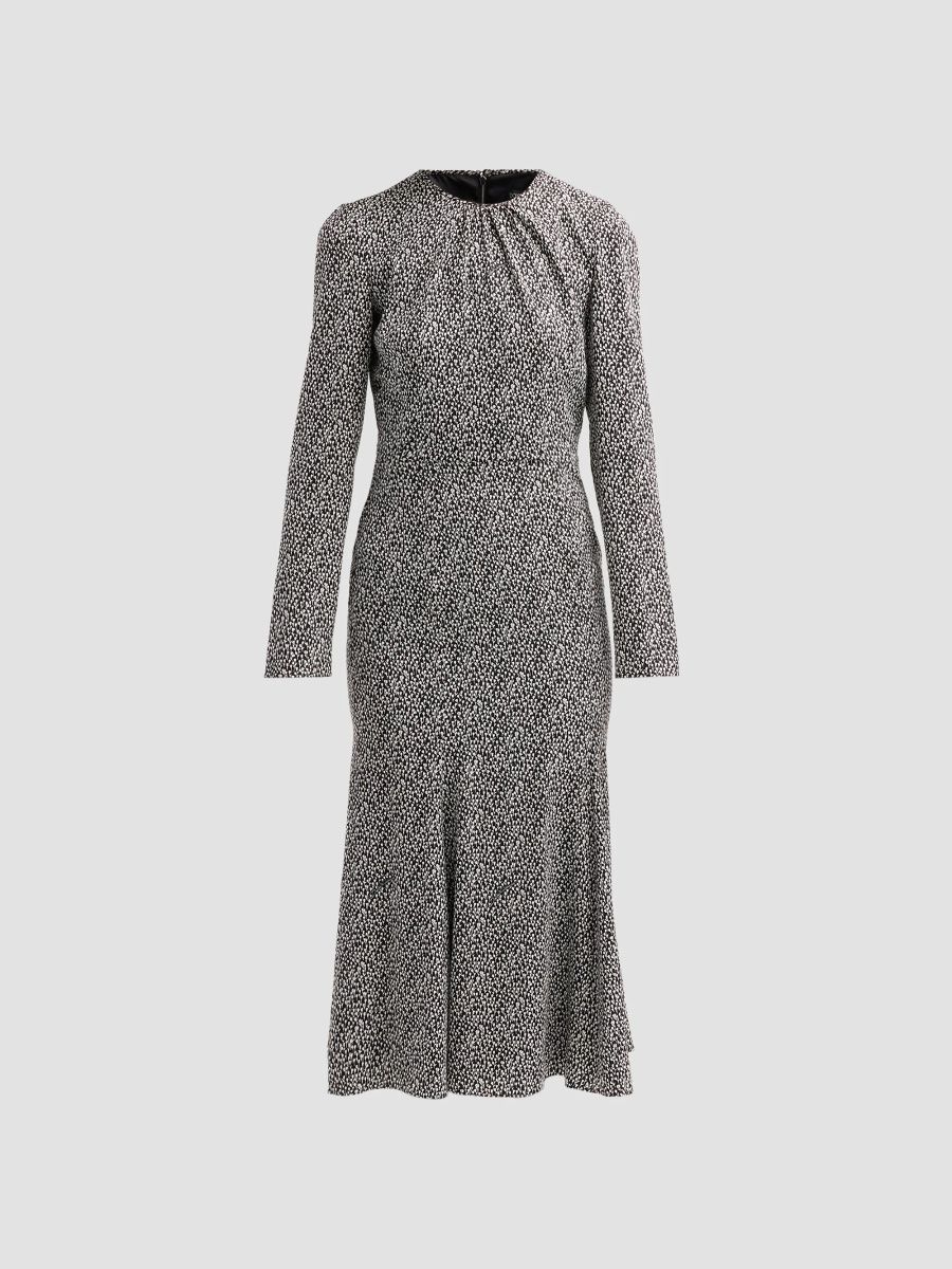 Dolce & Gabbana Women's Roselline Silk Midi Dress - Rosellinef Nero - Size 8