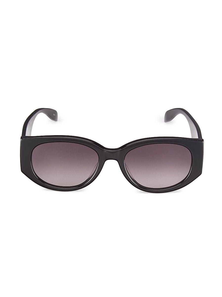 Women's Graffiti 54MM Oval Sunglasses - Shiny Black